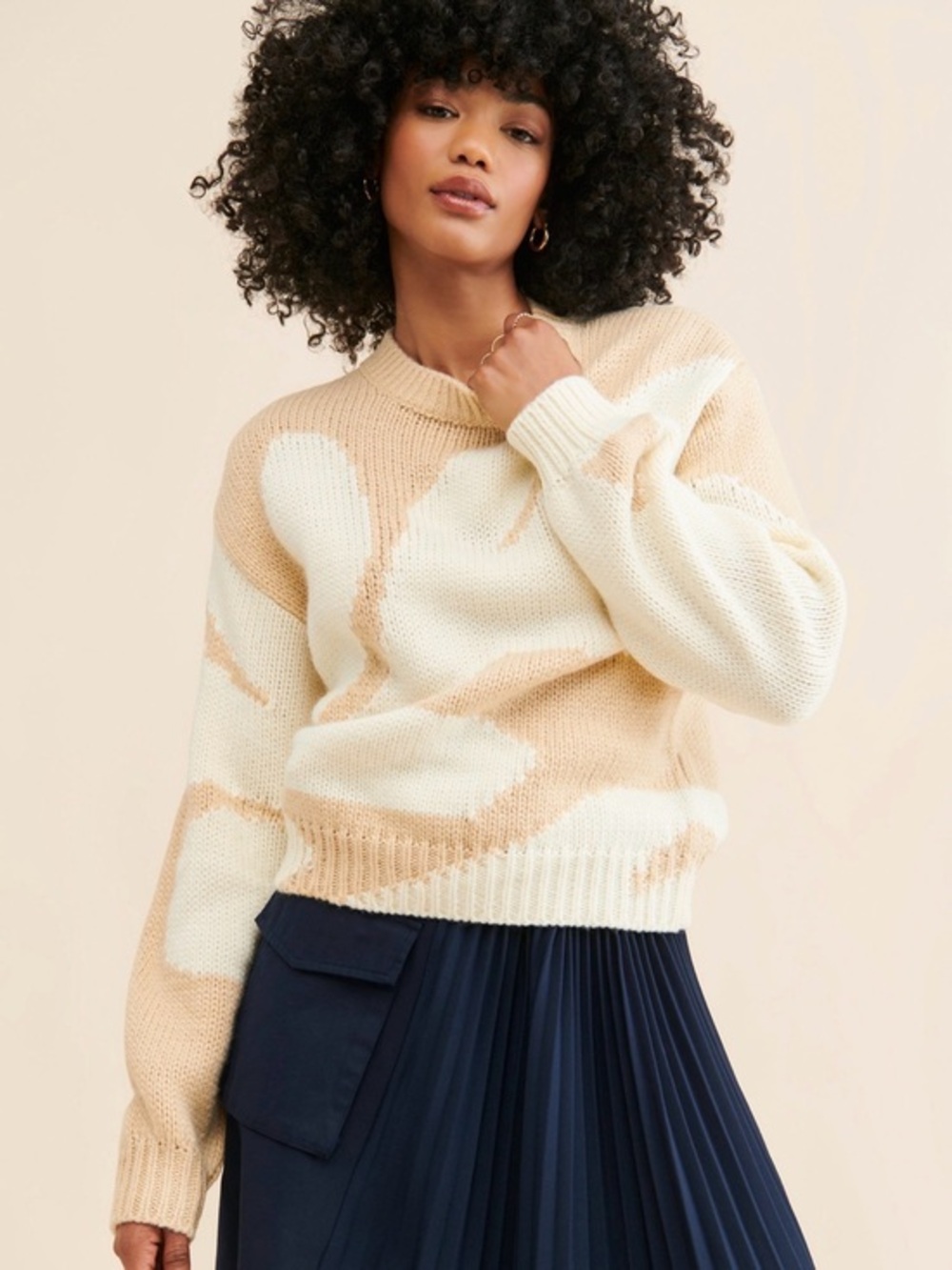 MON RENN | Farren Intarsia Knit Sweater